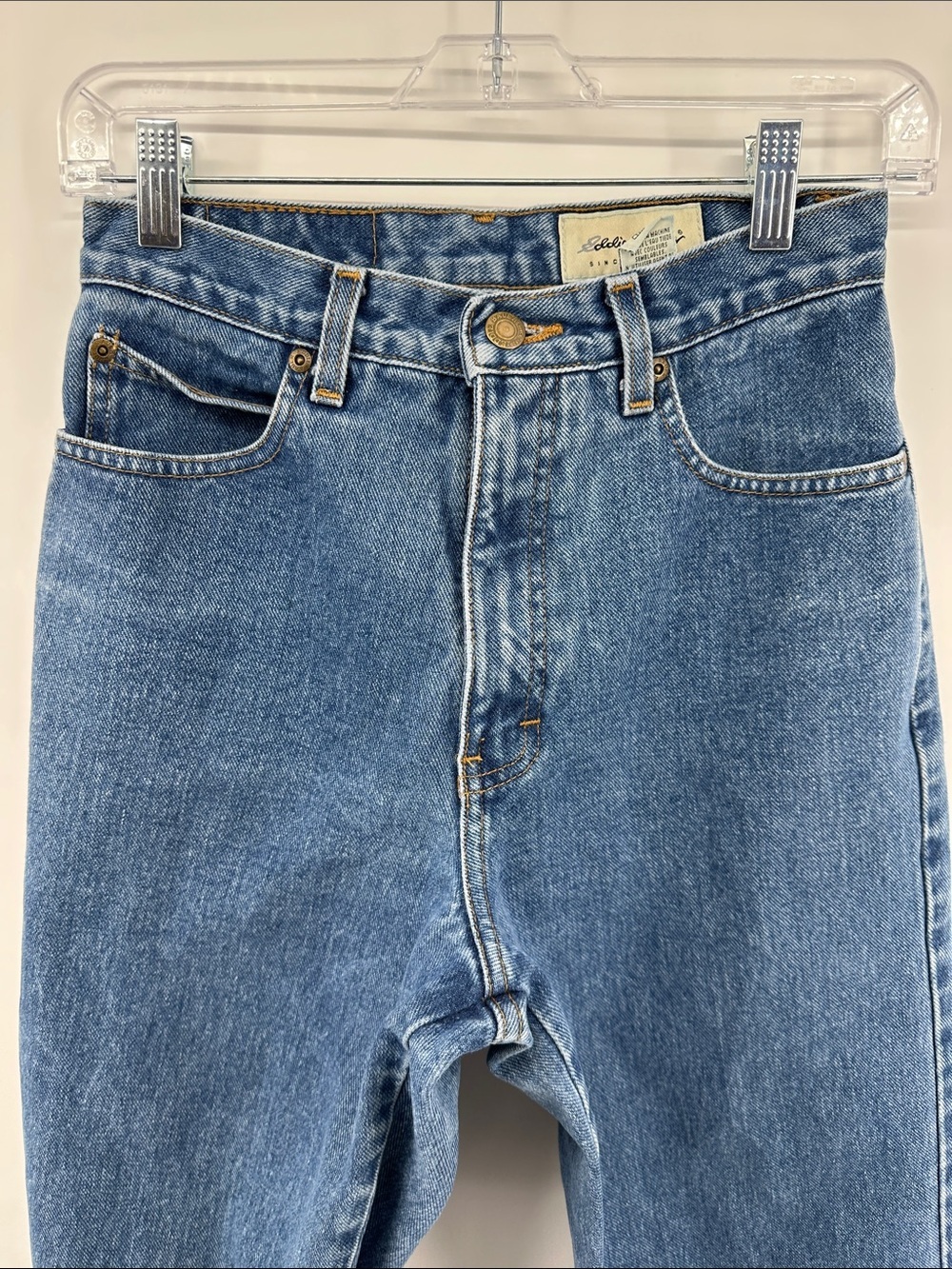 VTG Y2K Grunge Heritage Coastal Blue High-Rise Mom Eddie Bauer Jeans Sz4 - Picture 3 of 16